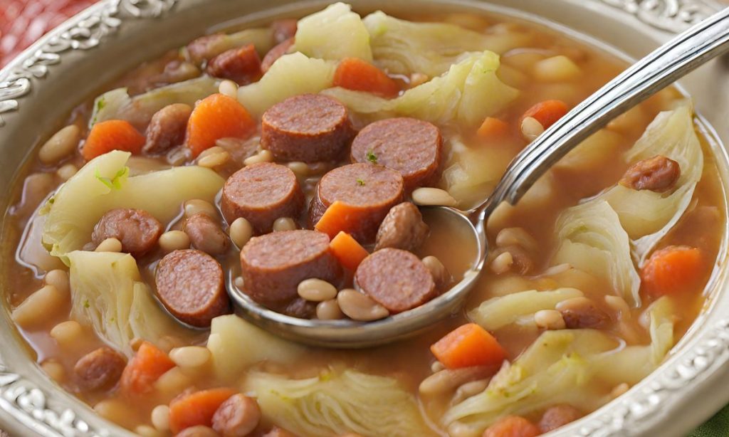 Sopa de couve com linguiça e feijão