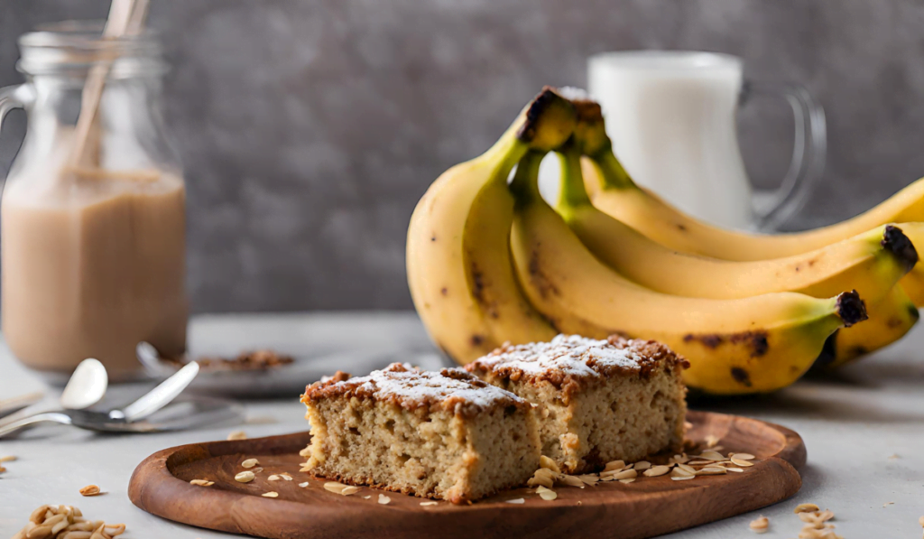 bolo de banana com aveia fit
