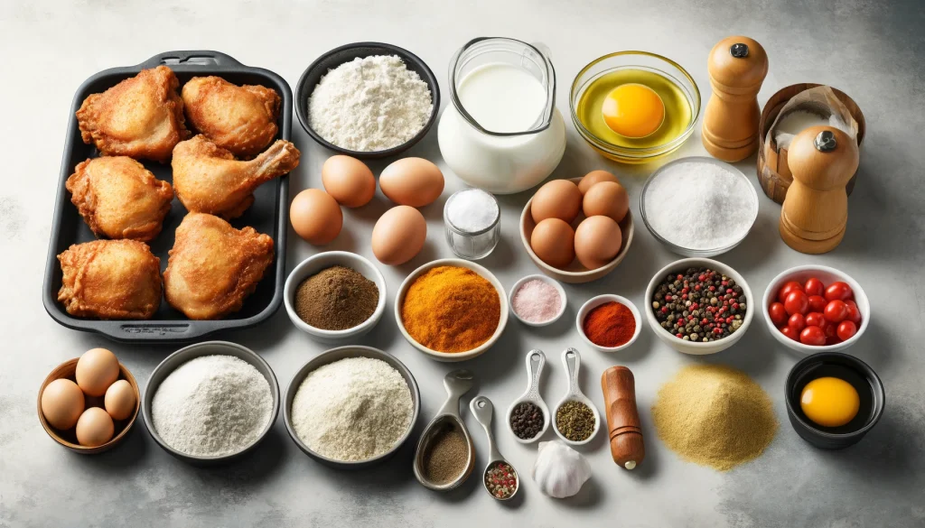 Ingredientes para um frango frito perfeito