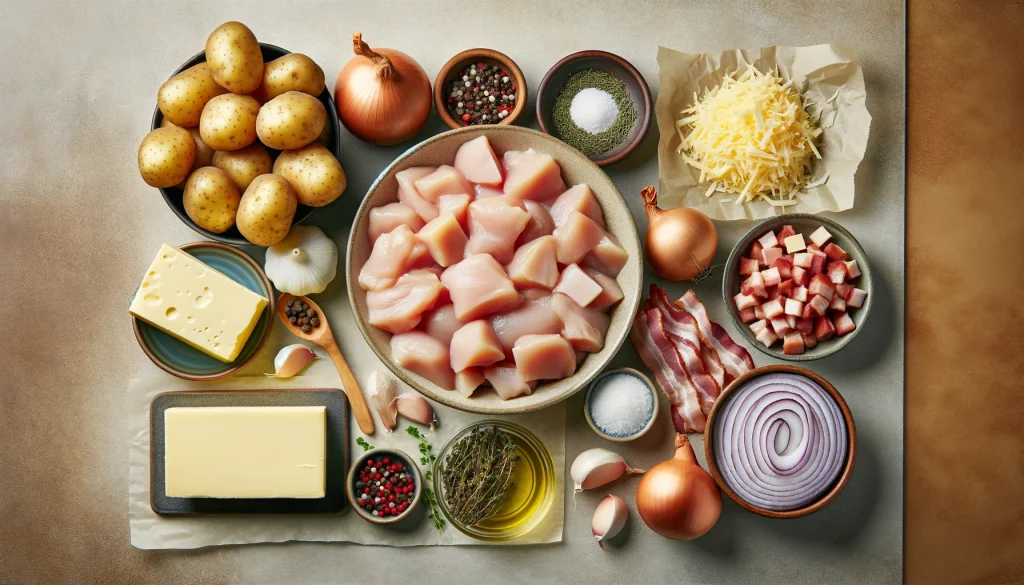 Ingredientes Necessários para Fazer Frango com Creme de Batata e Bacon