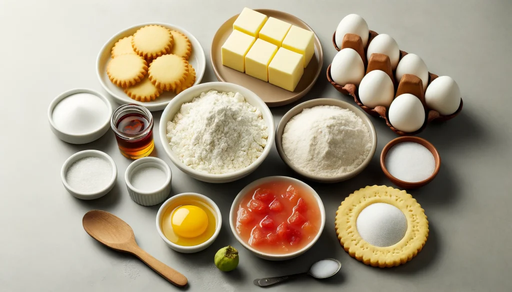 Ingredientes Necessários para Fazer os Biscoitos Amanteigados de Goiabada
