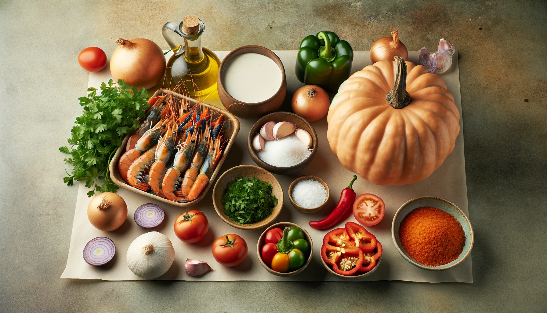 Ingredientes Necessários para fazer a Receita de Camarão na Moranga