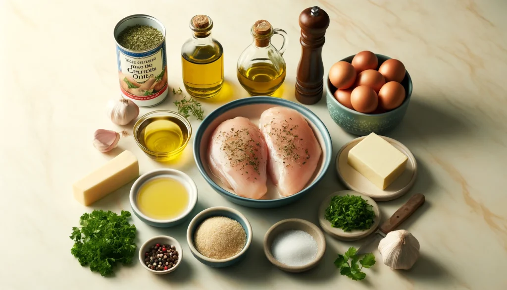 Ingredientes Para o Filé de Frango com Creme de Cebola