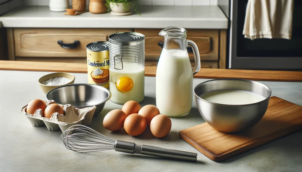 Ingredientes do Pudim de Leite Condensado com Apenas 3 Ingredientes