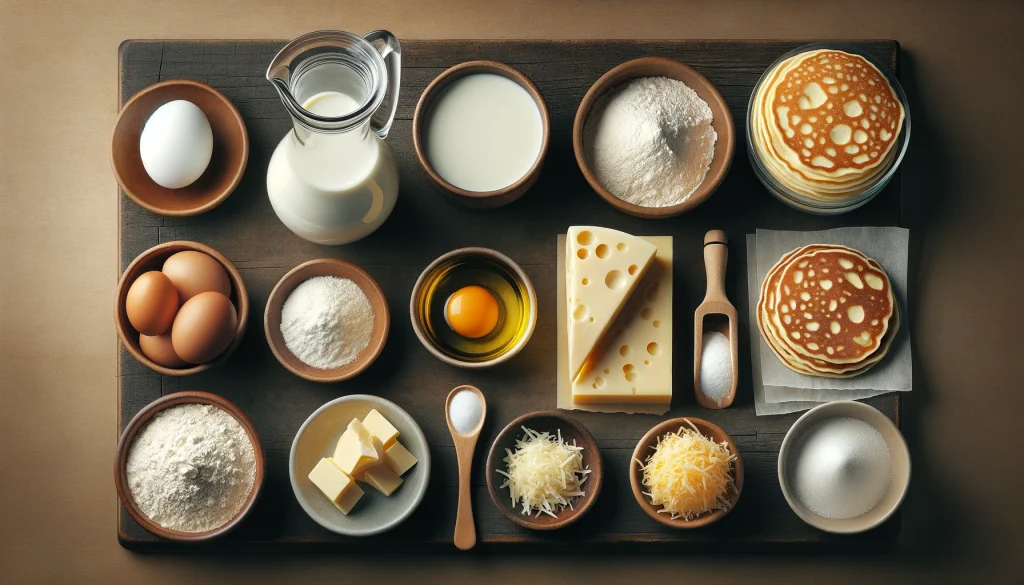 Ingredientes para Panqueca de Queijo