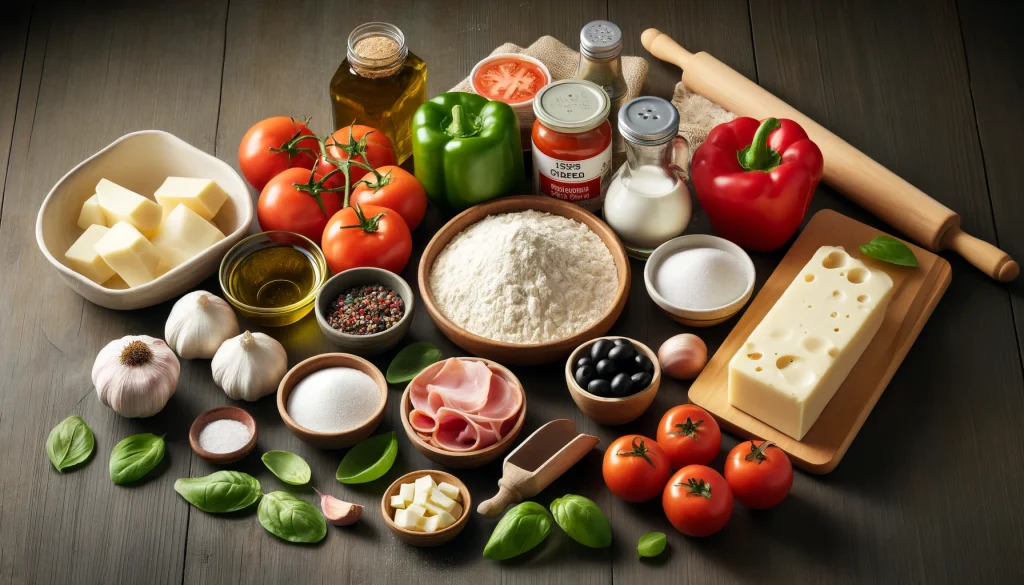 Ingredientes para fazer a Pizza Caseira com Massa Fácil