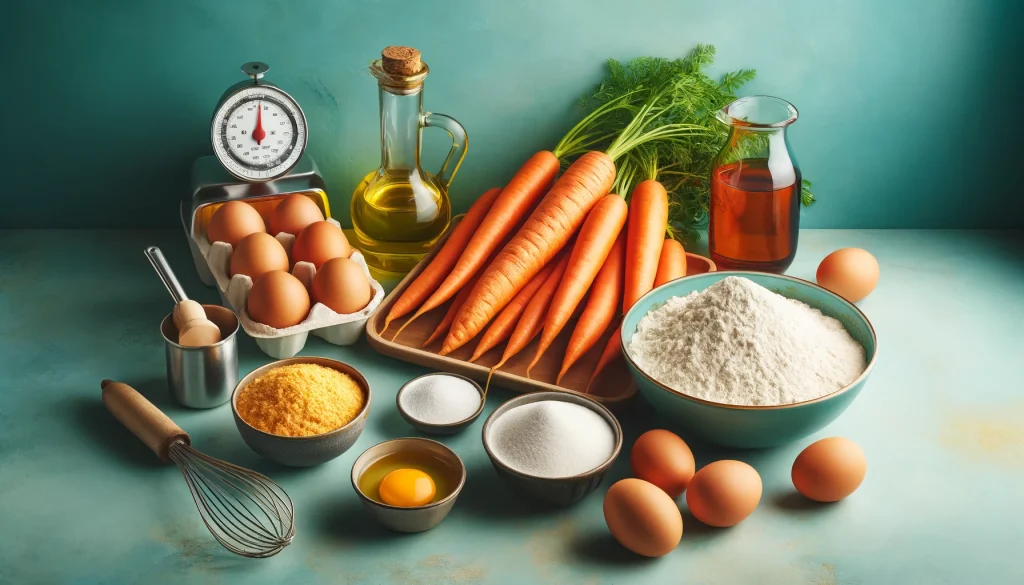 Ingredientes para o Bolo de Cenoura com 1 Cenoura