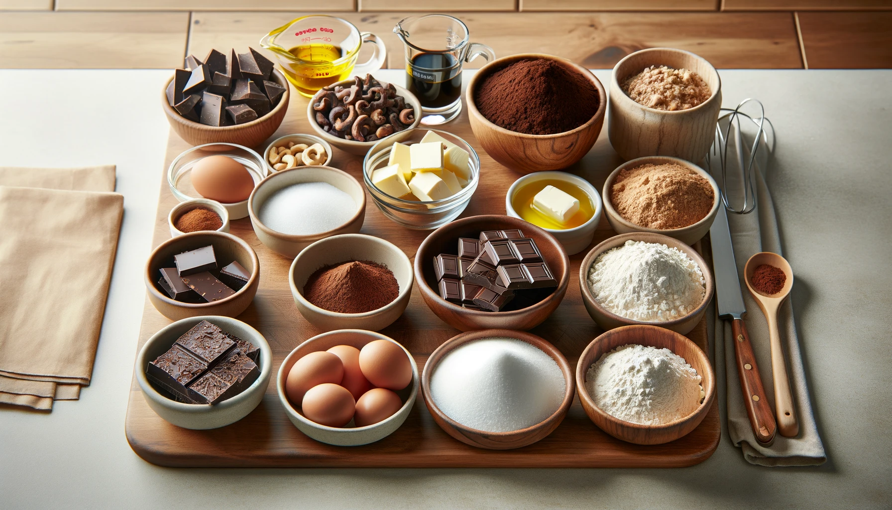 Ingredientes para o Brownie Molhadinho