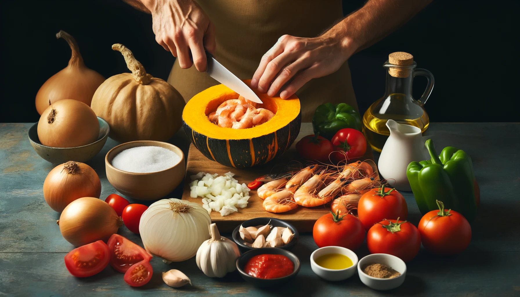Modo de Preparo da Receita de Camarão na Moranga