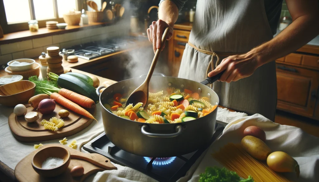 Modo de Preparo da Sopa de Capeletti com Legumes