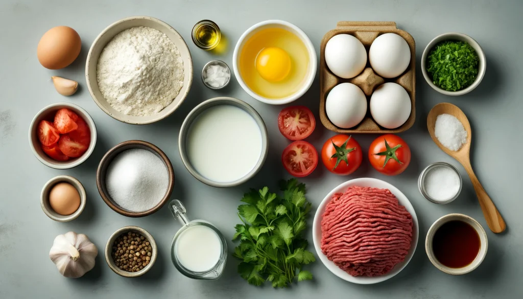 Ingredientes Necessários para fazer a Receita de Panqueca de Carne