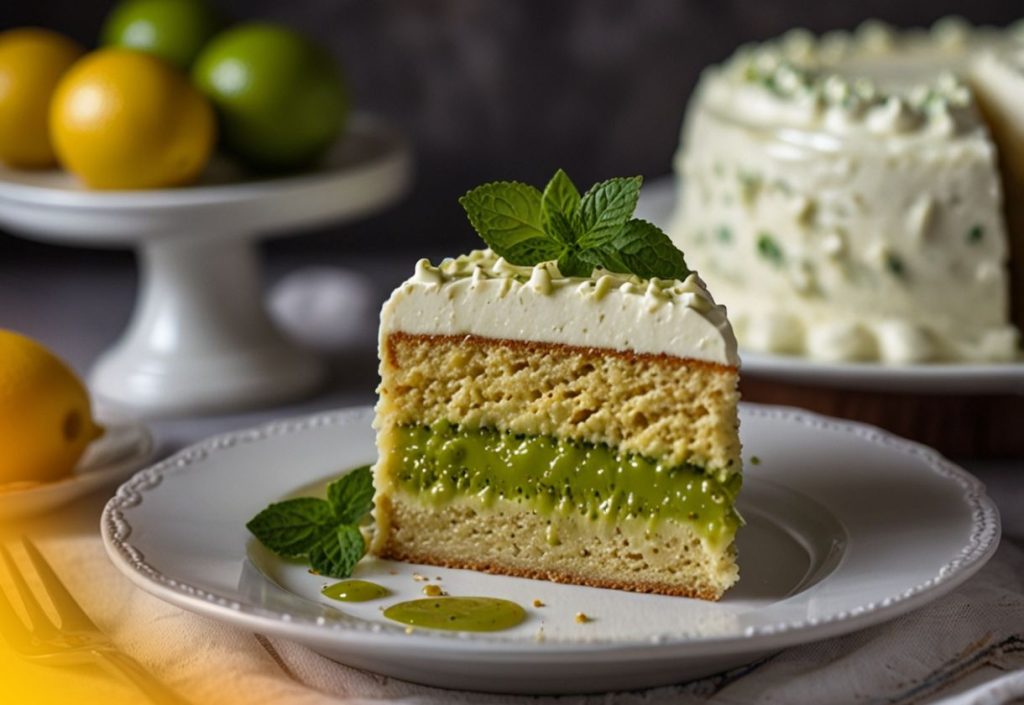 Receita de Bolo Verde de Limão com Gelatina e Iogurte