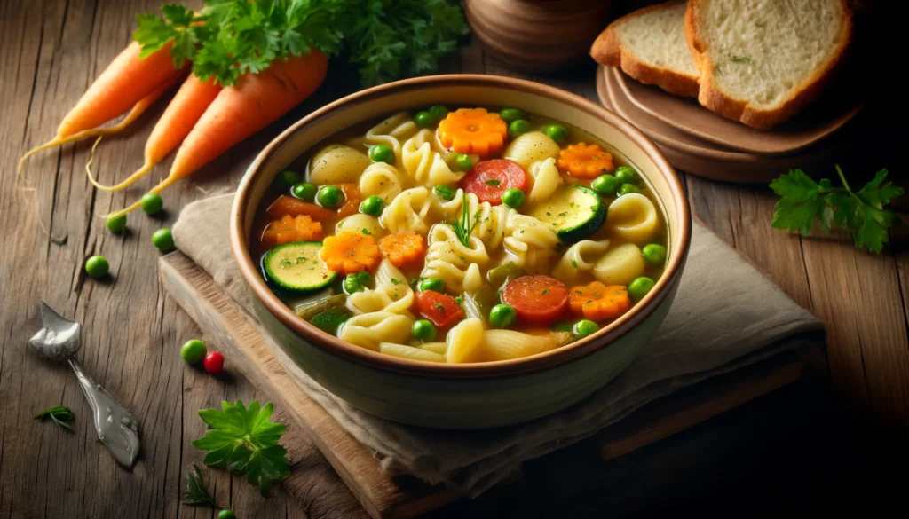 Sopa de Capeletti com Legumes