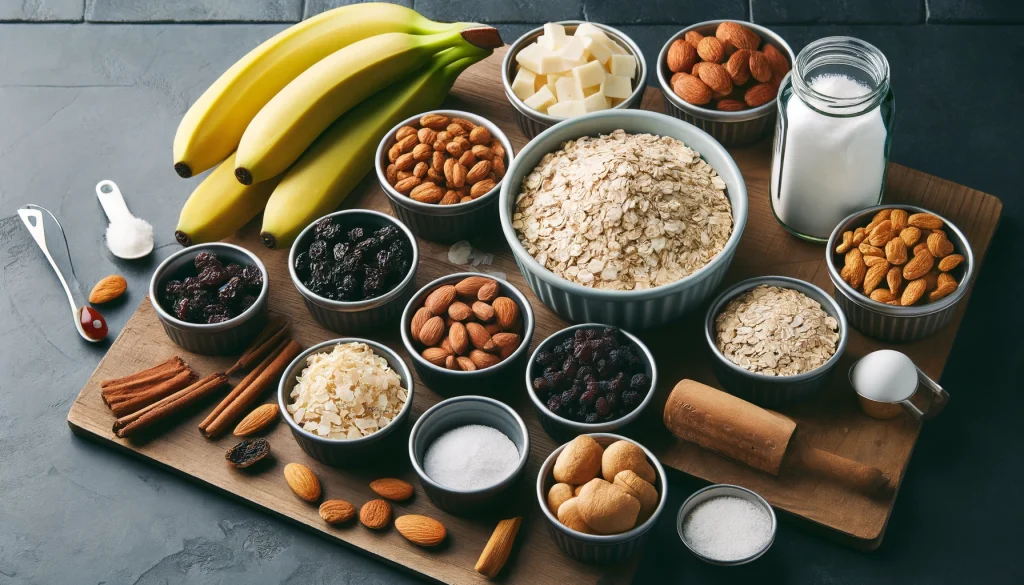 ingredientes do cookies de banana fit
