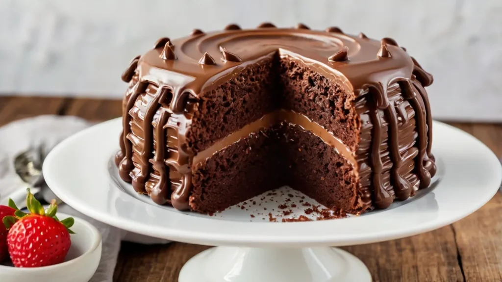 Bolo de Chocolate Molhadinho com Mousse