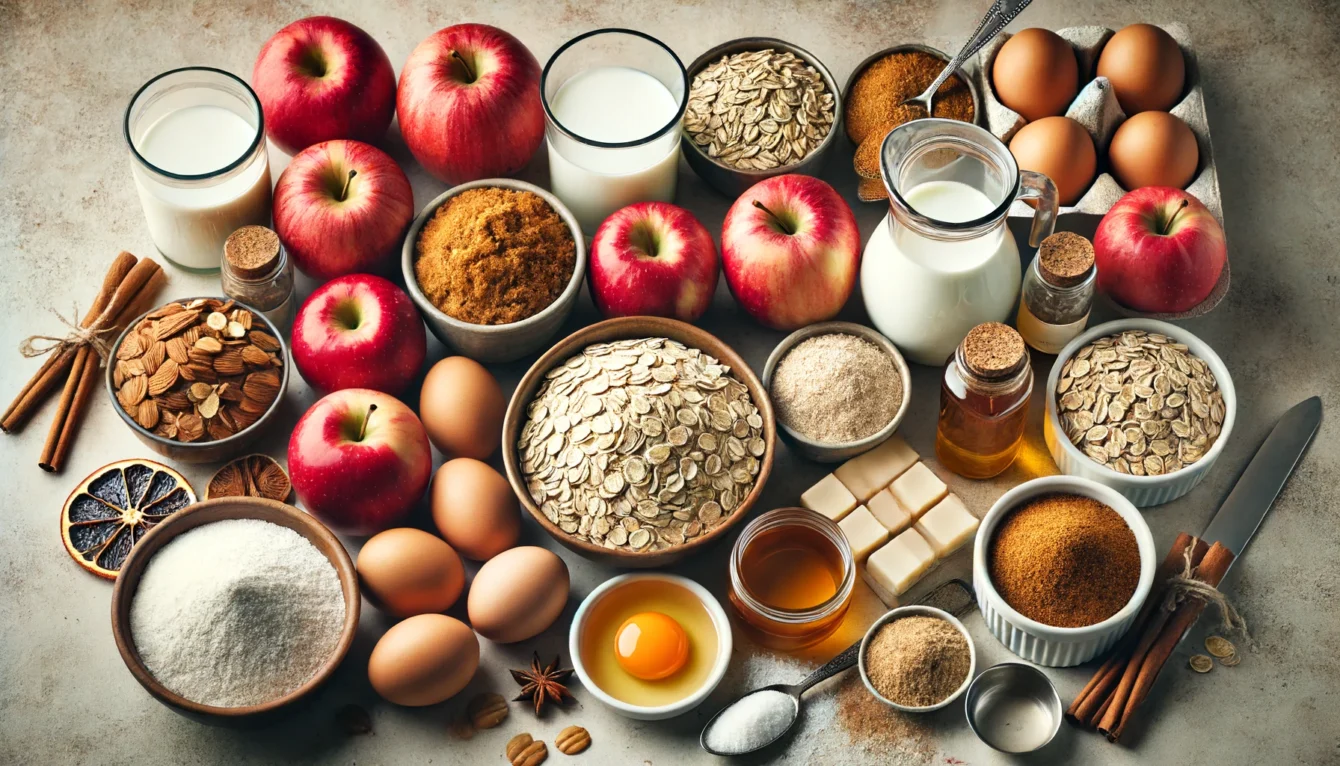 Ingredientes Essenciais para o Bolo de Maçã com Aveia Fit