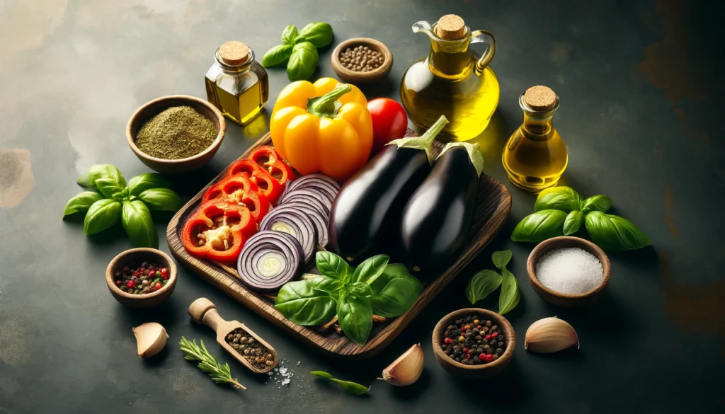 Ingredientes Frescos e Simples para Berinjela Refogada com Azeite