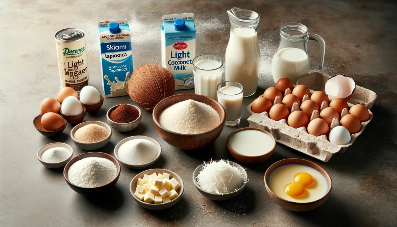 Ingredientes para o Bolo de Tapioca de Liquidificador Light
