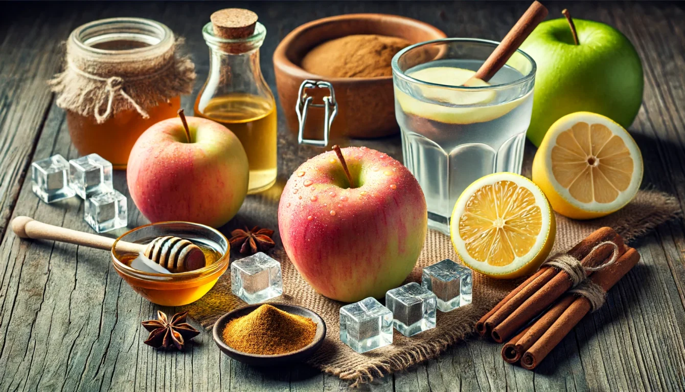 Ingredientes para o Suco de Maçã com Canela que Auxilia no Controle da Glicose