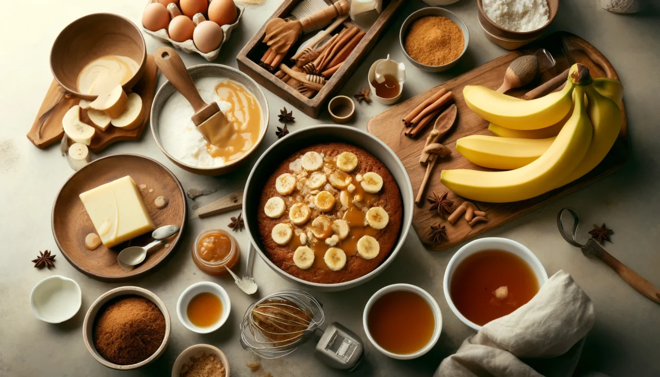 Modo de Preparo do Bolo de Banana com Canela Caramelizado