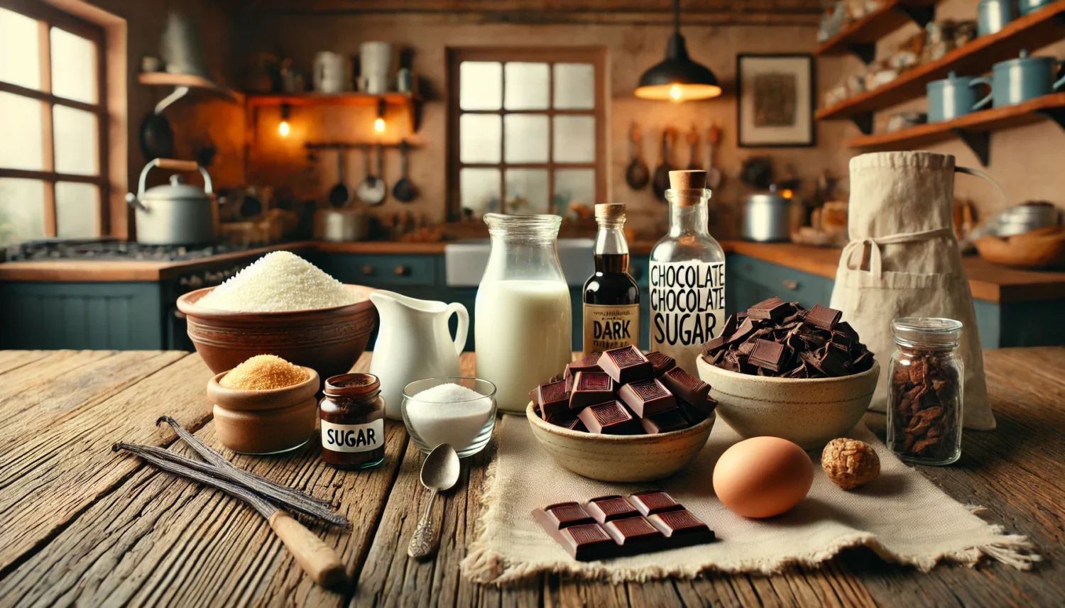 Ingredientes para o Melhor Chocolate Quente com Creme de Leite