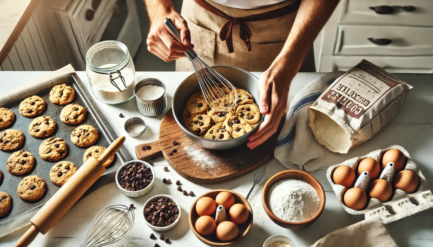 Modo de Preparo dos Cookies com Gotas de Chocolate