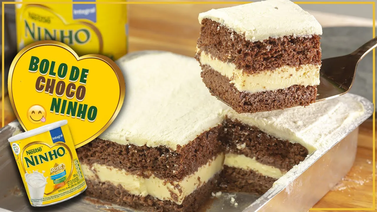 Bolo Choconinho: A Doce Combinação de Chocolate e Leite Ninho que Derrete na Boca!