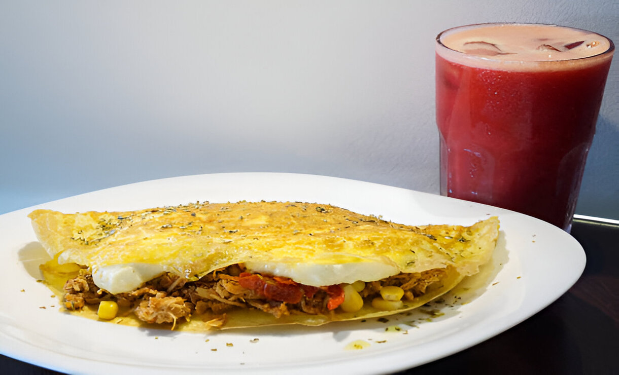 Omelete de Frango Recheada