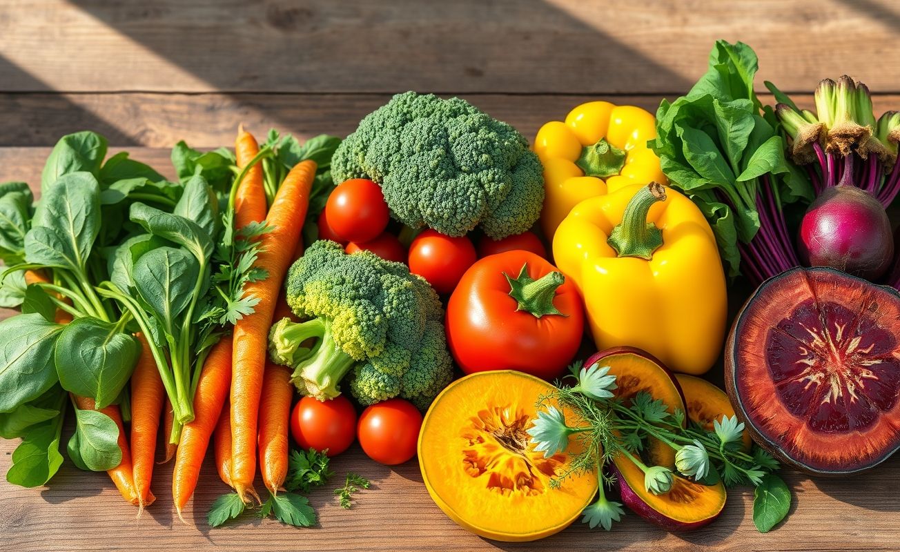 Legumes variados e coloridos para uma alimentação saudável