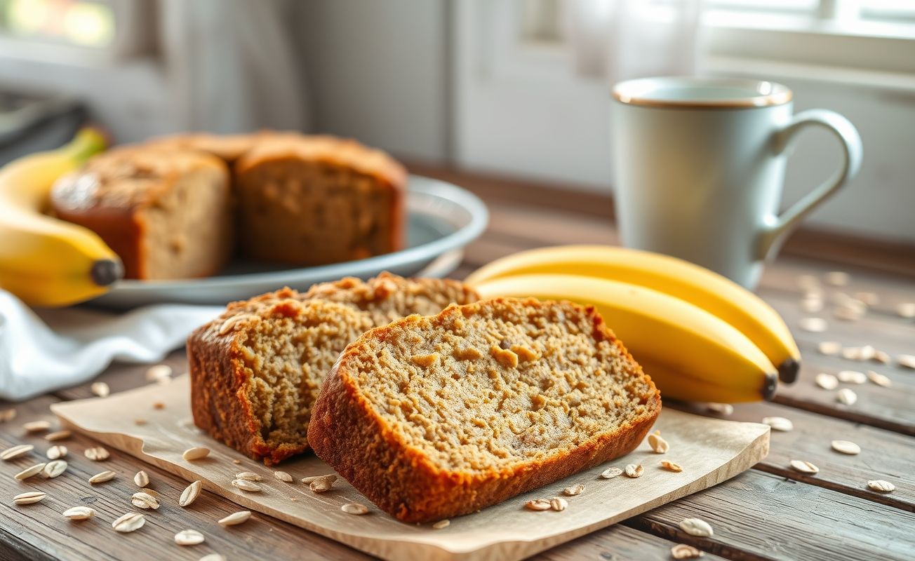 Bolo saudável de banana com aveia sem fermento